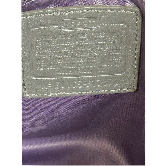 Coach Ashley Ruched Leather Satchel Gray Chain Shoulder Bag - Picture 9 of 15